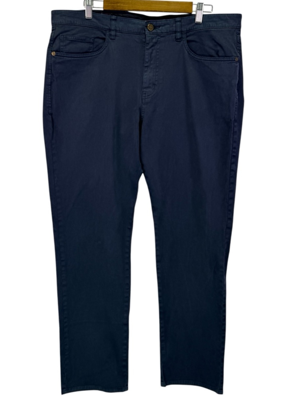 Johnston & Murphy Mens Regular Fit Blue Chino Pants Cotton Stretch Size 38x32